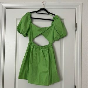 NWT Criss Cross Cutout Neon Green Mini Dress